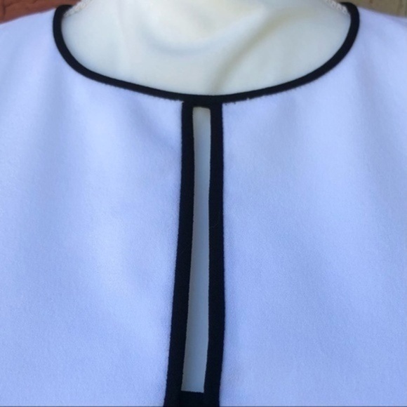 Elie Tahari Color Block Keyhole Black White Short Sleeve Dress 👗 - Picture 3 of 14